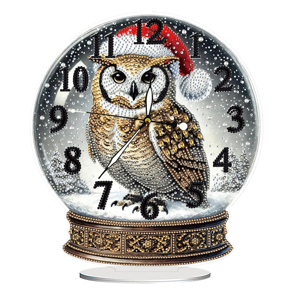 Christmas Crystal Ball Design 2D Flat Acrylic DIY Diamond Painting Clock Kit