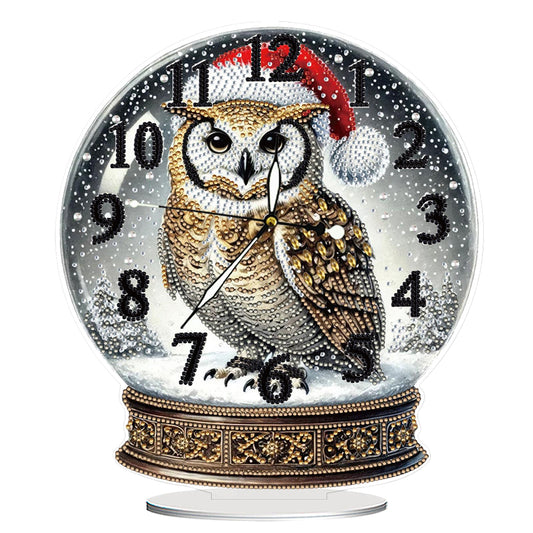 Christmas Crystal Ball Design 2D Flat Acrylic DIY Diamond Painting Clock Kit