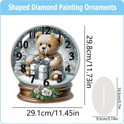 Christmas Crystal Ball Design 2D Flat Acrylic DIY Diamond Painting Clock Kit