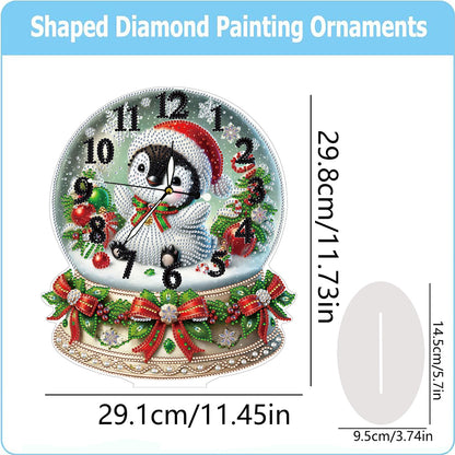 Christmas Crystal Ball Design 2D Flat Acrylic DIY Diamond Painting Clock Kit