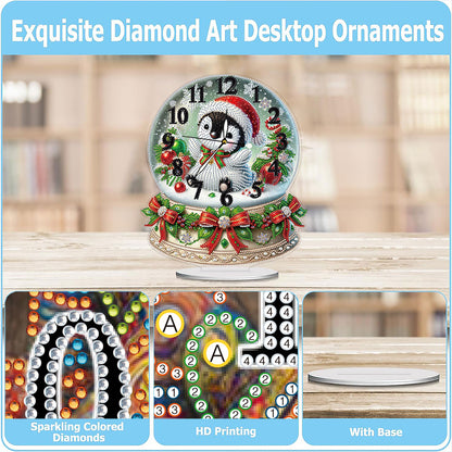 Christmas Crystal Ball Design 2D Flat Acrylic DIY Diamond Painting Clock Kit