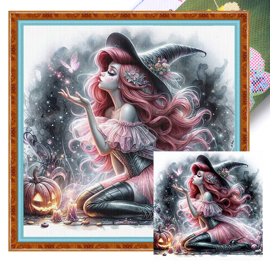 Halloween Mermaid Princess Witch - 11CT Stamped Cross Stitch 40*40CM