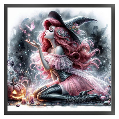 Halloween Mermaid Princess Witch - 11CT Stamped Cross Stitch 40*40CM
