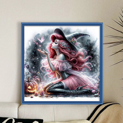 Halloween Mermaid Princess Witch - 11CT Stamped Cross Stitch 40*40CM