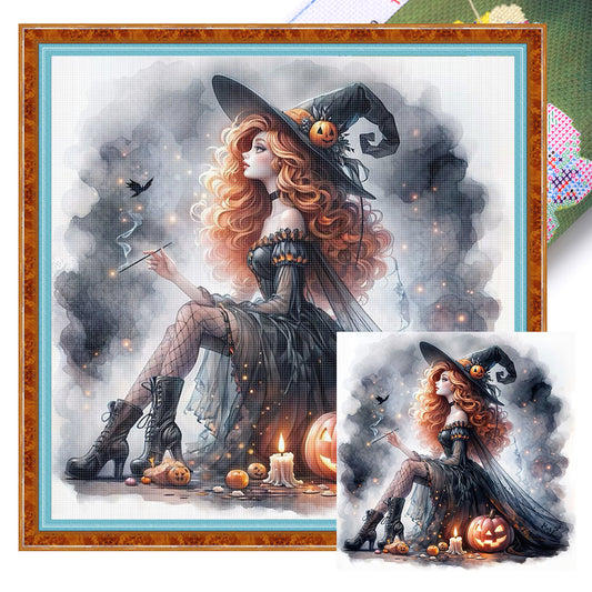 Halloween Princess Witch - 11CT Stamped Cross Stitch 40*40CM