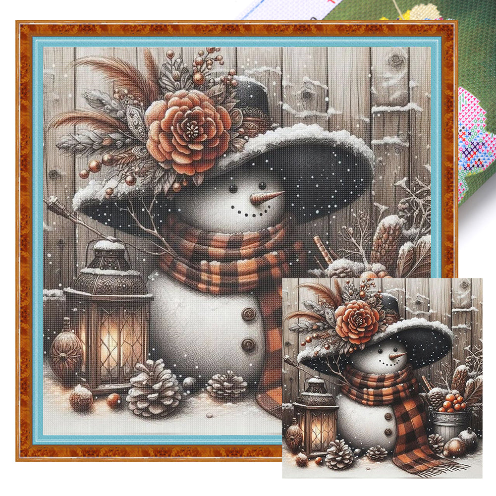Christmas Snowman - 11CT Stamped Cross Stitch 40*40CM