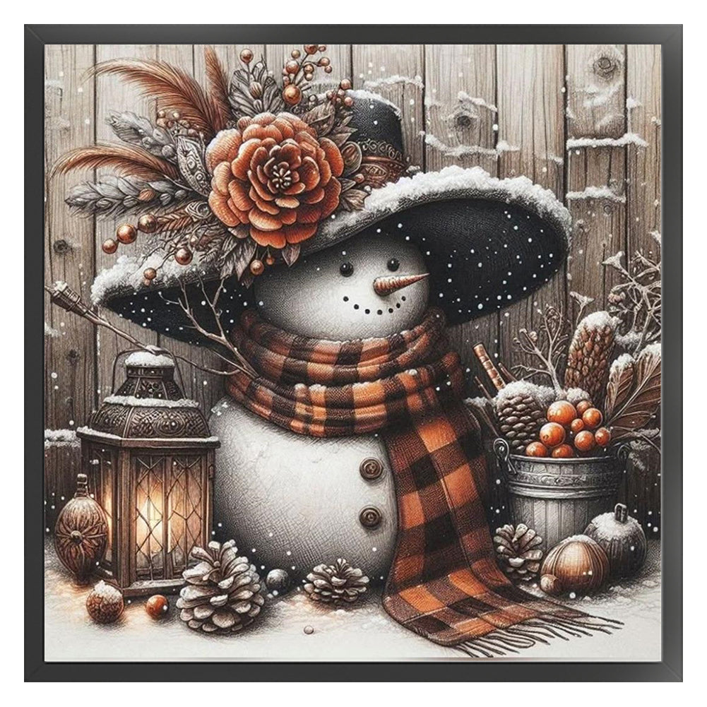 Christmas Snowman - 11CT Stamped Cross Stitch 40*40CM
