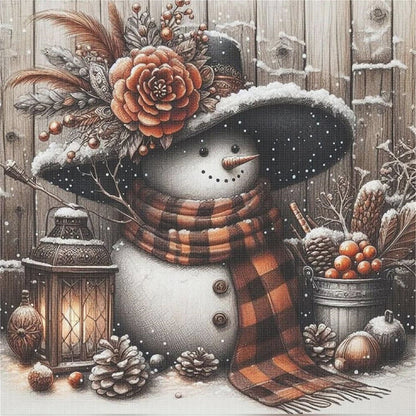 Christmas Snowman - 11CT Stamped Cross Stitch 40*40CM