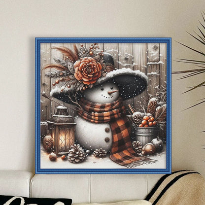 Christmas Snowman - 11CT Stamped Cross Stitch 40*40CM