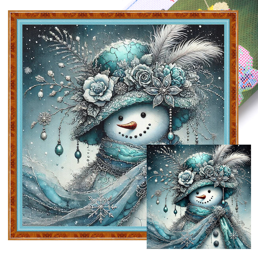 Christmas Snowman - 11CT Stamped Cross Stitch 40*40CM