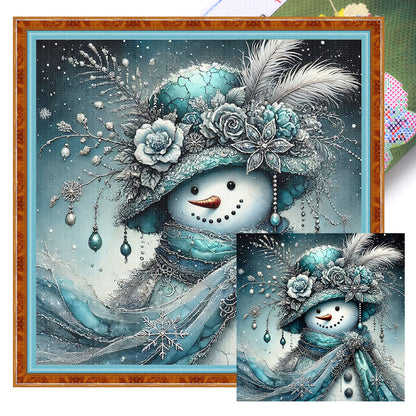 Christmas Snowman - 11CT Stamped Cross Stitch 40*40CM