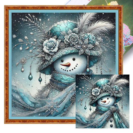 Christmas Snowman - 11CT Stamped Cross Stitch 40*40CM