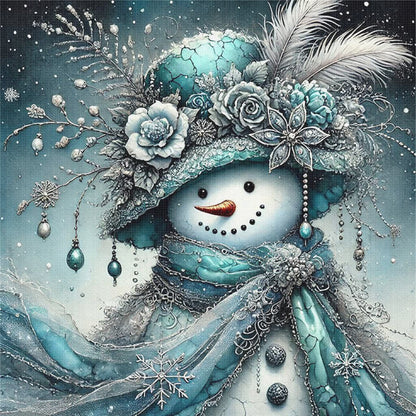 Christmas Snowman - 11CT Stamped Cross Stitch 40*40CM