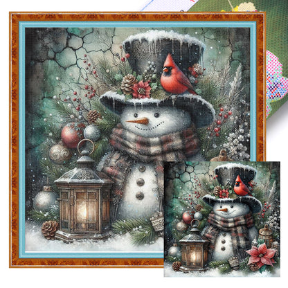 Christmas Snowman - 11CT Stamped Cross Stitch 40*40CM