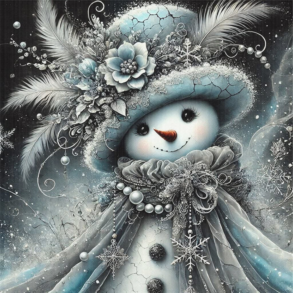 Christmas Snowman - 11CT Stamped Cross Stitch 40*40CM