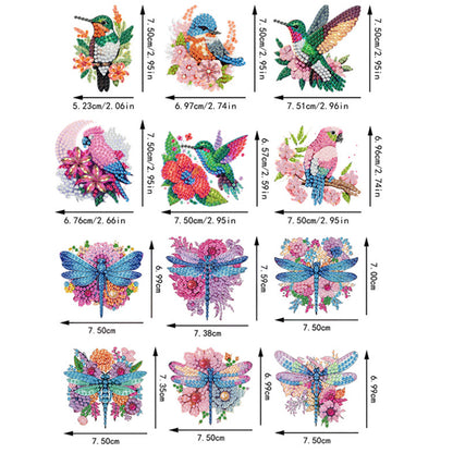 12PCS 2D Flat DIY Magnetic Refrigerator Stickers Diamond Art Kits for Home Decor