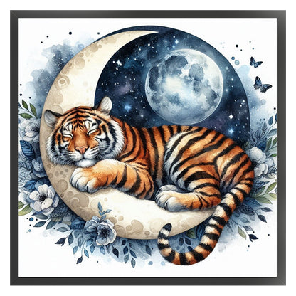 Tiger Moon - 11CT Stamped Cross Stitch 40*40CM