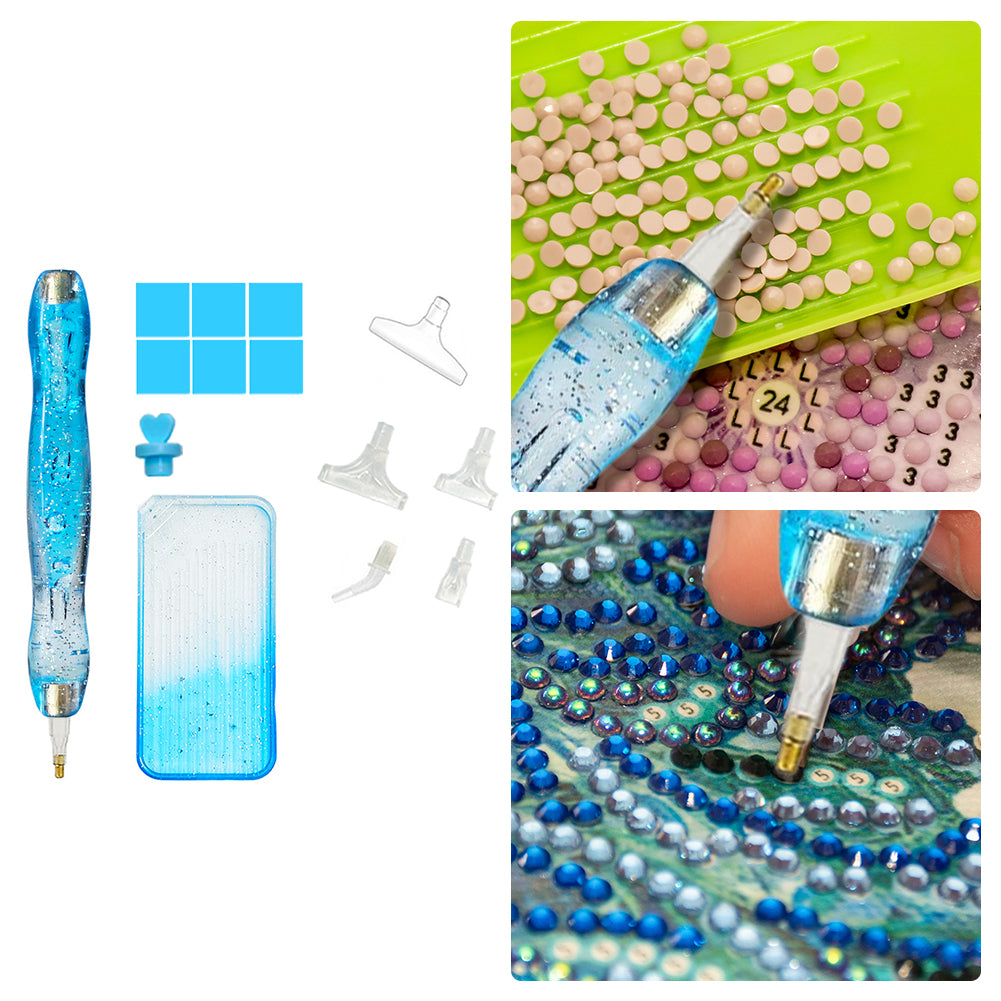 DIY Diamond Painting Pen Diamond Art Pen Diamond Painting Tools (14pcs Blue)