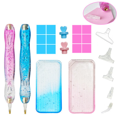Diamond Painting Pen Diamond Art Pen Diamond Painting Tools (23pcs Pink Blue)