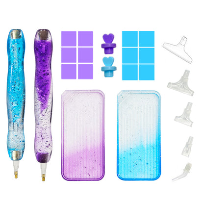 Diamond Painting Pen Diamond Art Pen Diamond Painting Tools (23pcs Blue Purple)