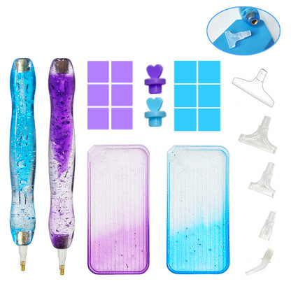 Diamond Painting Pen Diamond Art Pen Diamond Painting Tools (23pcs Blue Purple)