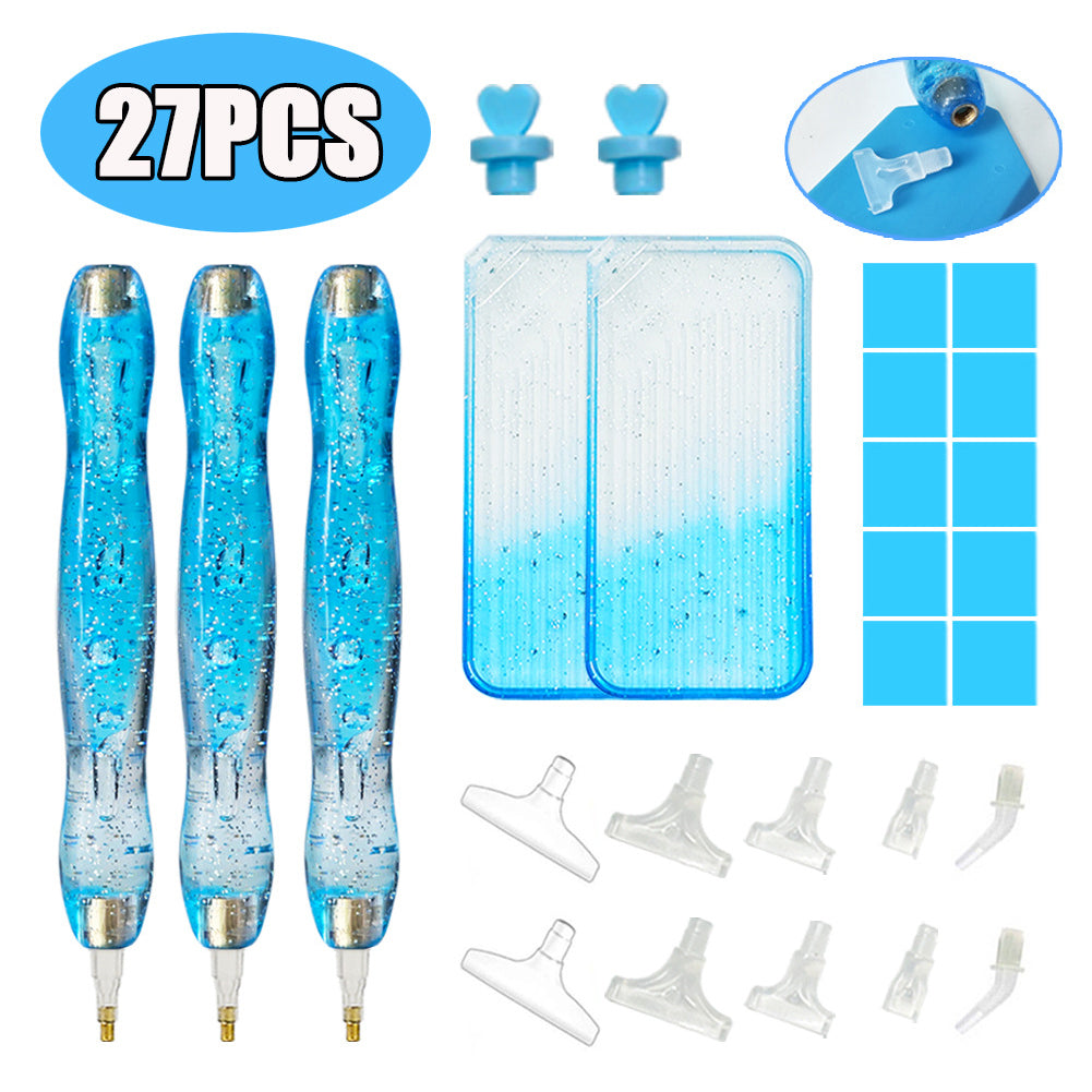 DIY Diamond Painting Pen Diamond Art Pen Diamond Painting Tools (27pcs Blue)