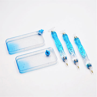 DIY Diamond Painting Pen Diamond Art Pen Diamond Painting Tools (27pcs Blue)