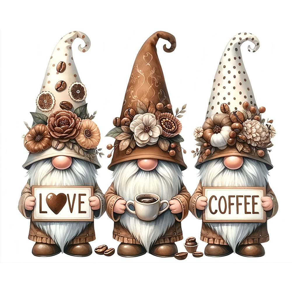 Coffee Gnome - Full Round Drill Diamond Painting 50*40CM