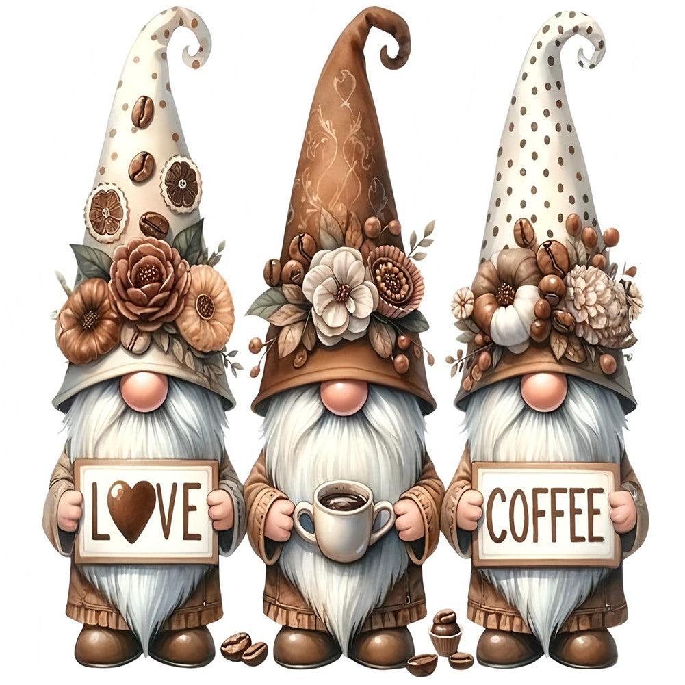 Coffee Gnome - Full Round Drill Diamond Painting 50*40CM