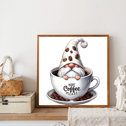 Coffee Gnome - Full Round Drill Diamond Painting 30*30CM