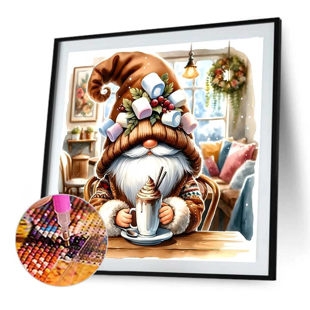Coffee Gnome - Full Round Drill Diamond Painting 30*30CM