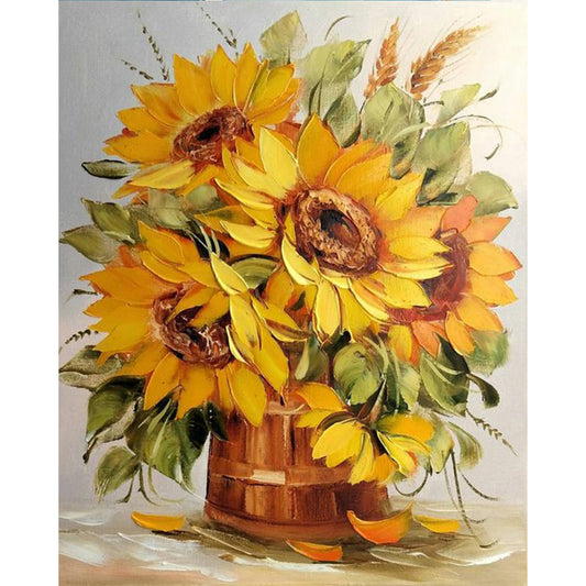 Sunflowers - Full Round Drill Diamond Painting 40*50CM