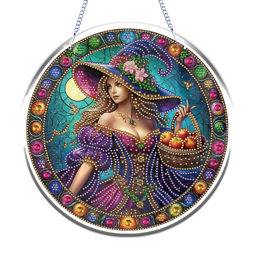 Halloween Witch Theme 2D Flat DIY Diamond Art Pendant Home Wall Decoration Craft