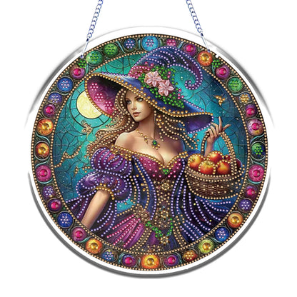 Halloween Witch Theme 2D Flat DIY Diamond Art Pendant Home Wall Decoration Craft
