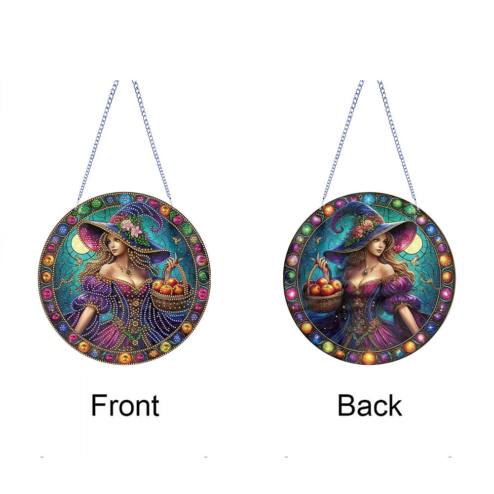 Halloween Witch Theme 2D Flat DIY Diamond Art Pendant Home Wall Decoration Craft