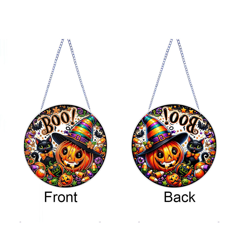 Halloween Pumpkin Theme 2D Flat DIY Diamond Art Pendant Home Wall Decoration