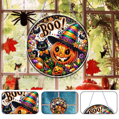 Halloween Pumpkin Theme 2D Flat DIY Diamond Art Pendant Home Wall Decoration