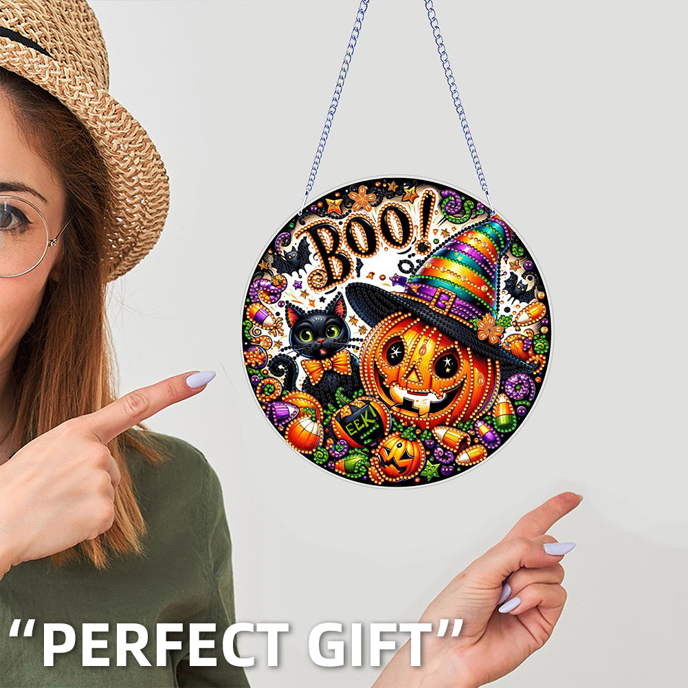 Halloween Theme 2D Flat DIY Hanging Diamond Art Kits Home Wall Decoration Crafts