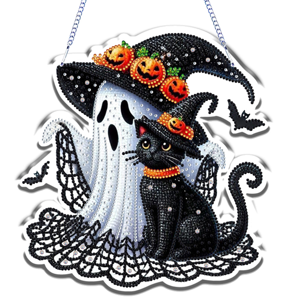 Halloween Theme 2D Flat DIY Hanging Diamond Art Kits Home Wall Decoration Crafts