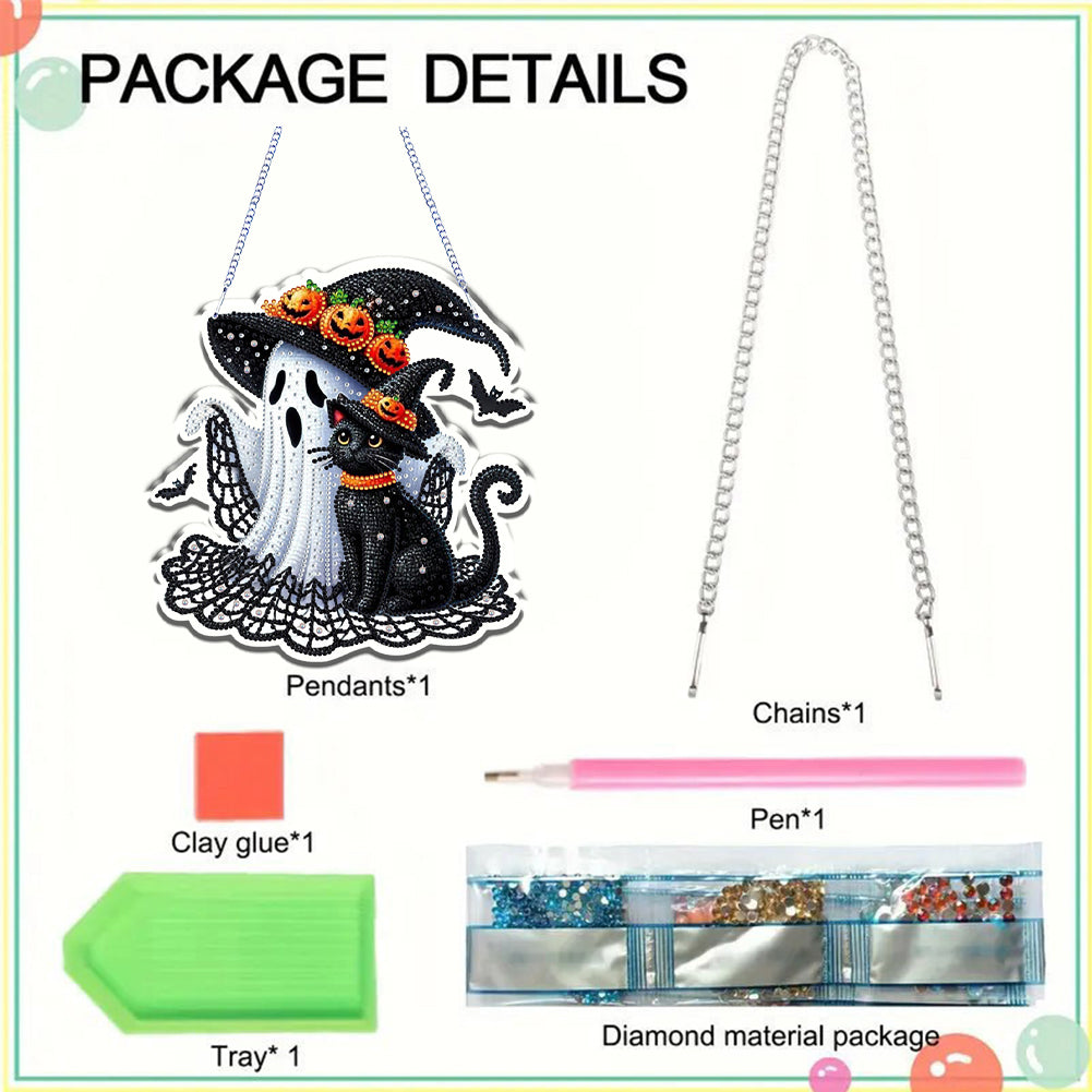 Halloween Ghost Theme 2D Flat DIY Diamond Art Pendant Home Wall Decoration Craft