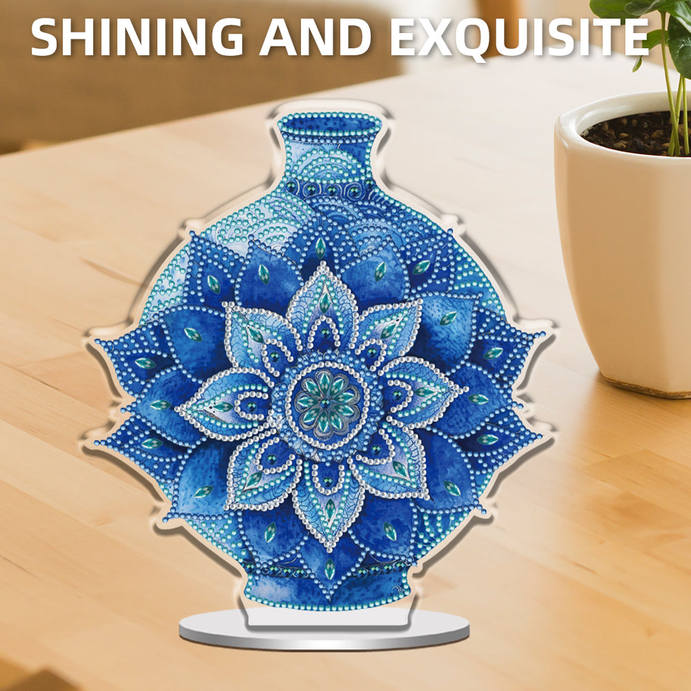 2D Flat Vase DIY Desktop Diamond Art Kits Diamond Painting Desktop Ornaments Kit