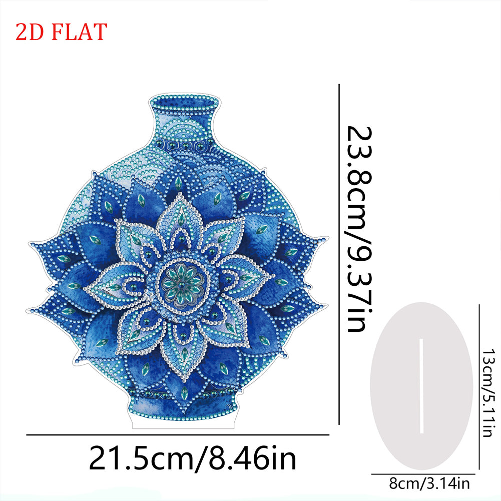 2D Flat Vase DIY Desktop Diamond Art Kits Diamond Painting Desktop Ornaments Kit