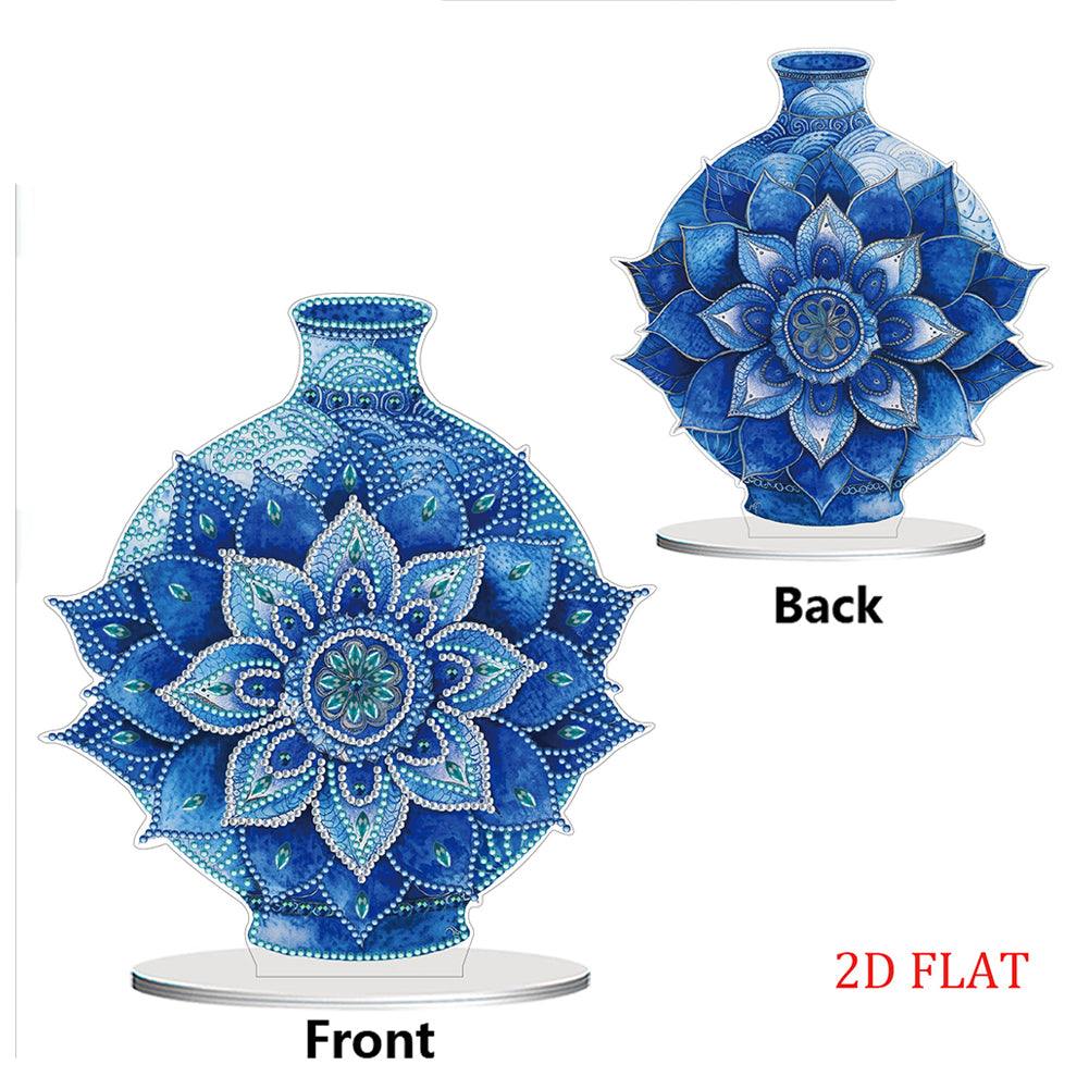 2D Flat Vase DIY Desktop Diamond Art Kits Diamond Painting Desktop Ornaments Kit
