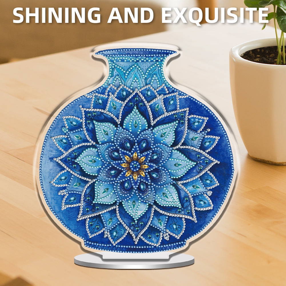 2D Flat Vase DIY Desktop Diamond Art Kits Diamond Painting Desktop Ornaments Kit