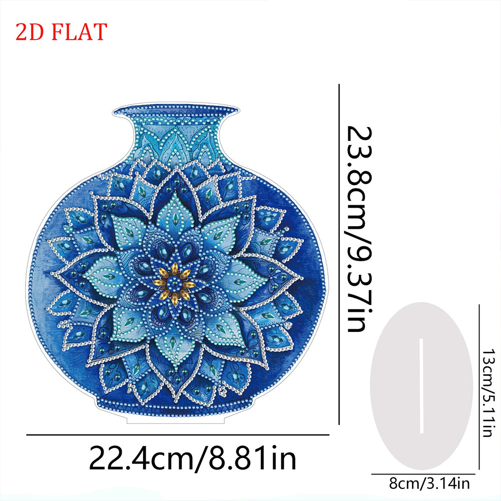 2D Flat Vase DIY Desktop Diamond Art Kits Diamond Painting Desktop Ornaments Kit