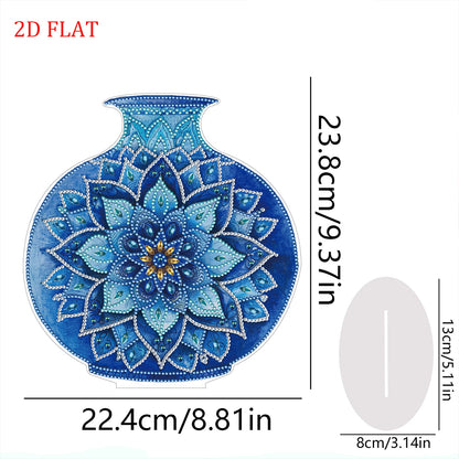 2D Flat Vase DIY Desktop Diamond Art Kits Diamond Painting Desktop Ornaments Kit