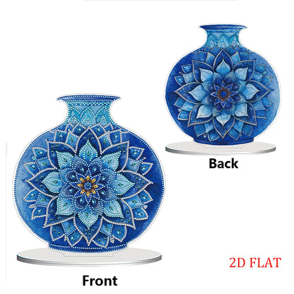 2D Flat Vase DIY Desktop Diamond Art Kits Diamond Painting Desktop Ornaments Kit