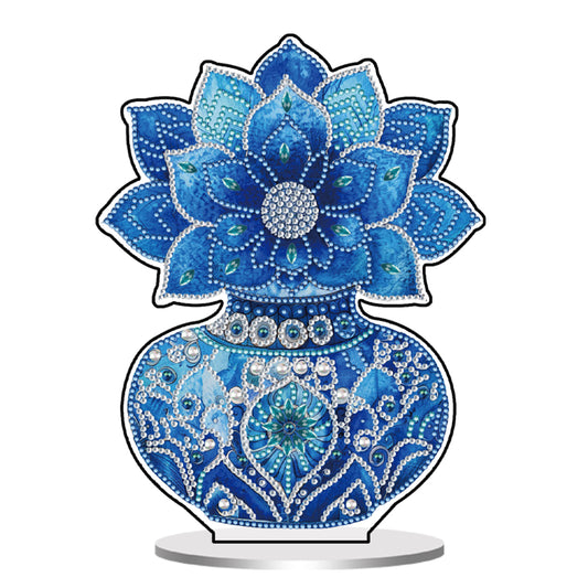 2D Flat Vase DIY Desktop Diamond Art Kits Diamond Painting Desktop Ornaments Kit