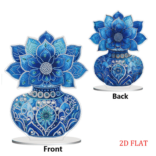 2D Flat Vase DIY Desktop Diamond Art Kits Diamond Painting Desktop Ornaments Kit