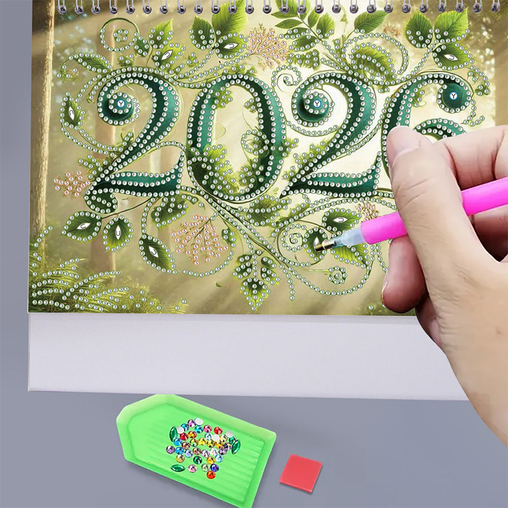 2026 Calendar Diamond Painting Kit DIY Diamond Art Desk Calendar for Home Office